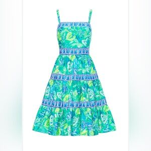 Lilly Pulitzer Blue and Green Patterned Dress